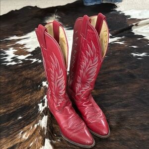 “Vintage” Red Justin Cowboy Boots